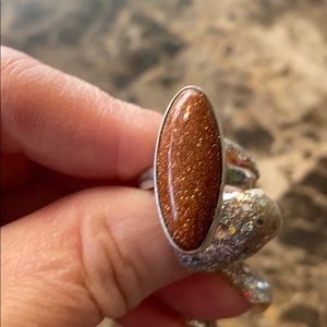 Vintage sterling silver sandstone ring